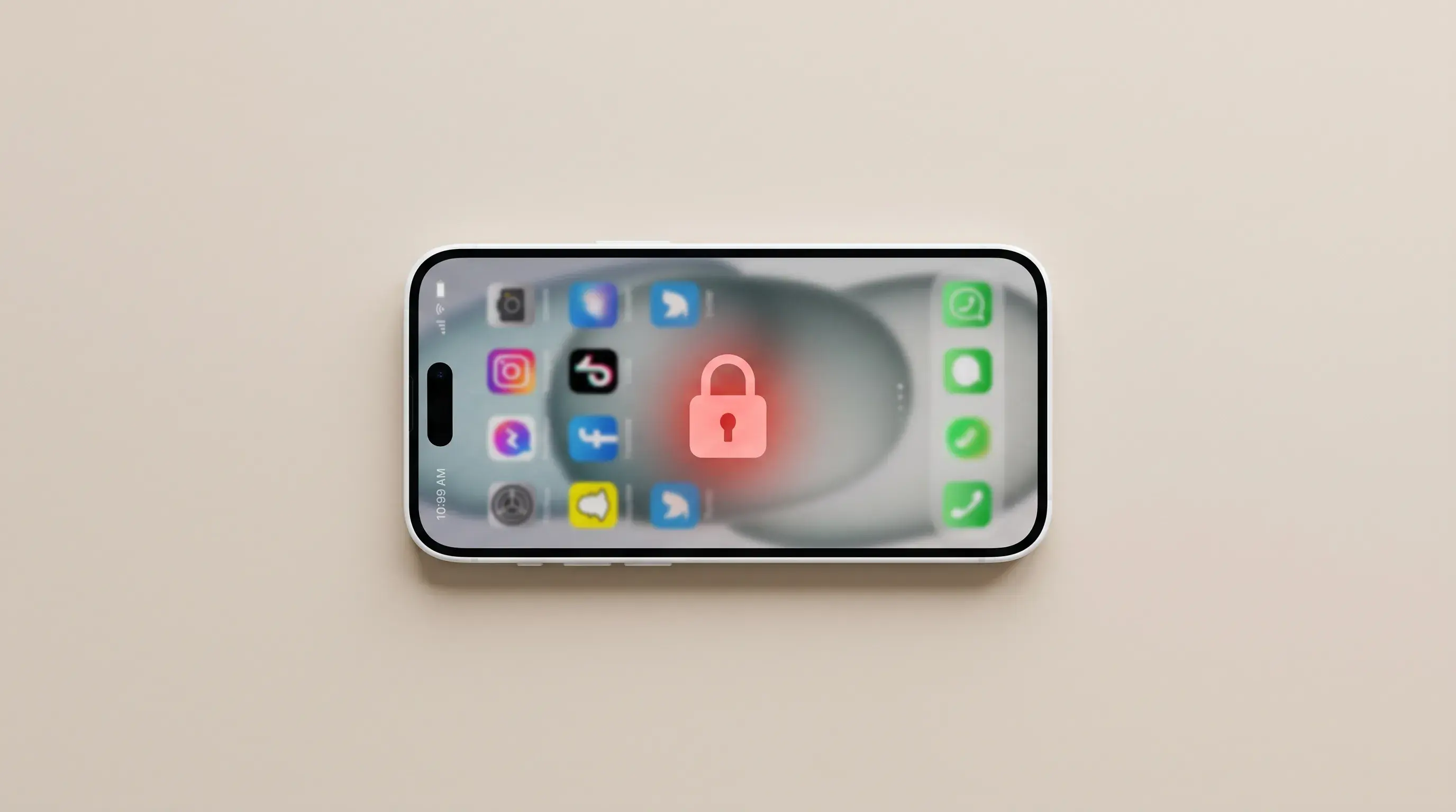 An iphone on table with app blocker on.